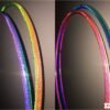 Twin Reflective 'Somewhere over the Rainbow' pair of collapsible hula hoops: PE, HDPE or polypro tubing
